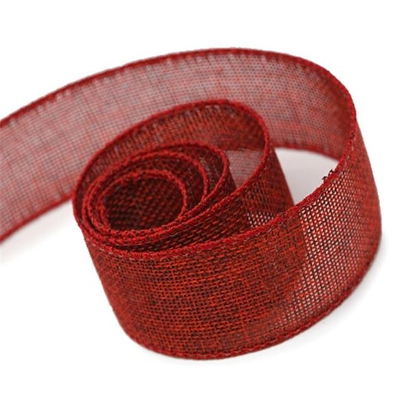 Papillon Ribbon & Bow Papillon Ribbon & Bow R096911-38-0260-10YD 1.5 in. 10 Yards Burlap Ribbon; Scarlet R096911-38-0260-10YD - main